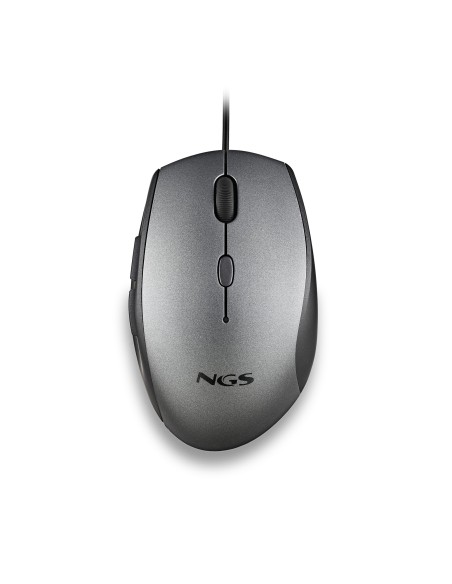 NGS WIRED ERGO SILENT MOUSE + USB TYPE C ADAP GRAY