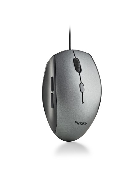 NGS WIRED ERGO SILENT MOUSE + USB TYPE C ADAP GRAY