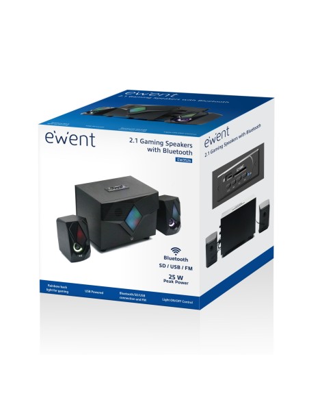 Ewent EW3526 conjunto de altavoces 11 W Negro 2.1 canales