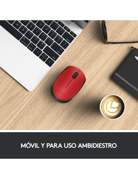 Logitech M171 Inalámbrico 1000DPI Rojo