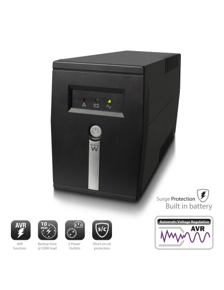 Ewent EW3946 sistema de alimentación ininterrumpida (UPS) Línea interactiva 600 VA 360 W 1 salidas AC