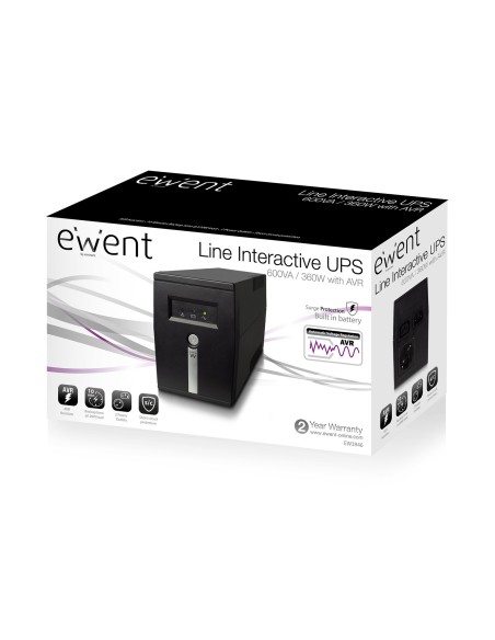 Ewent EW3946 sistema de alimentación ininterrumpida (UPS) Línea interactiva 600 VA 360 W 1 salidas AC