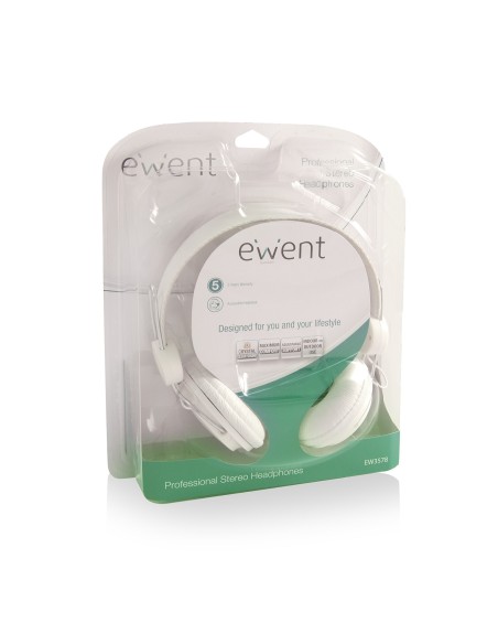 Ewent EW3578 auricular con micrófono Binaural Diadema Blanco