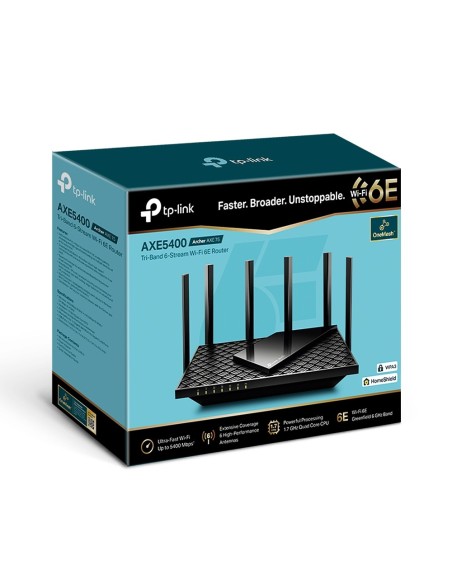 TP-Link Archer AXE75 router inalámbrico Gigabit Ethernet Tribanda (2.4 GHz   5 GHz   6 GHz) Negro