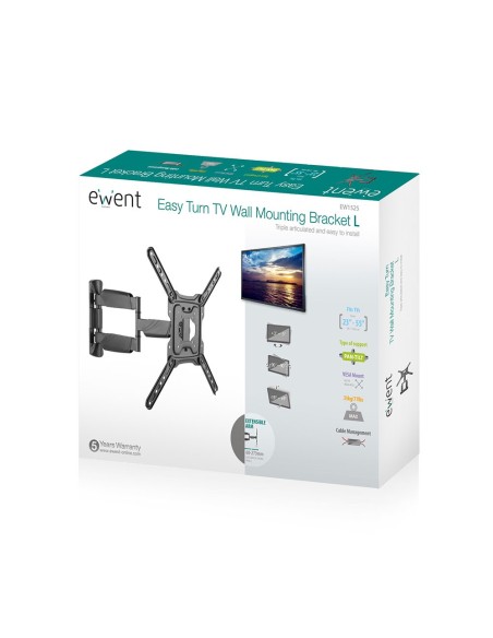 Ewent EW1525 soporte de pared para pantalla plana 139,7 cm (55") Negro