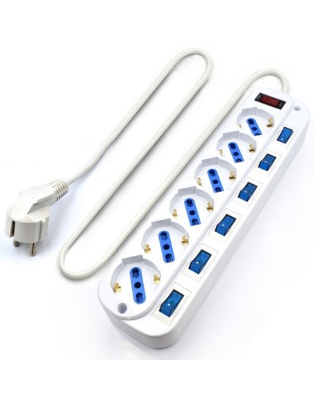 Ewent EW3932-5M limitador de tensión Blanco 6 salidas AC 3 m