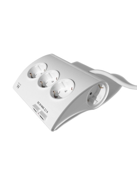 Ewent EW3935 base múltiple 1,5 m 5 salidas AC Interior Blanco