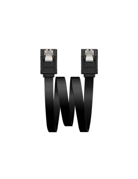 Nanocable CABLE SATA III DATOS 6G CON ANCLAJES, NEGRO, 0.5 M