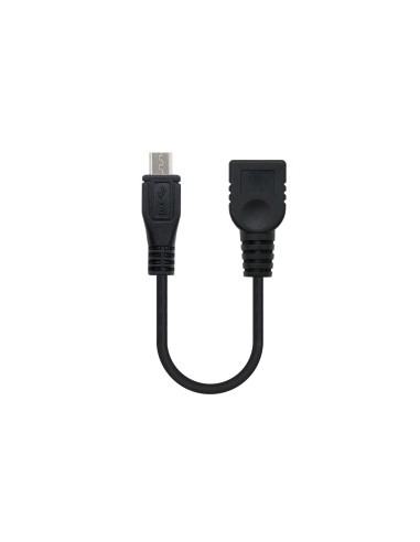Nanocable CABLE USB 2.0 OTG, TIPO MICRO B M-A H, NEGRO, 15 CM