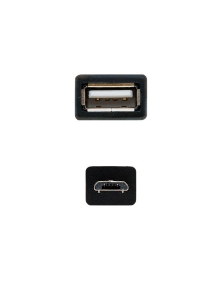Nanocable CABLE USB 2.0 OTG, TIPO MICRO B M-A H, NEGRO, 15 CM