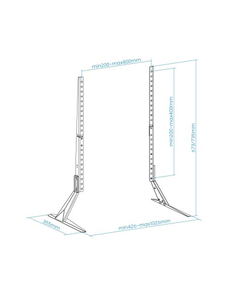 TooQ Soporte de mesa para pantallas 23”-75”