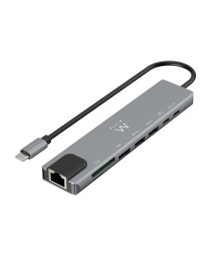 EWENT DOCKING MULTIPUERTO USB-C, 8 en 1, HDMI 4K