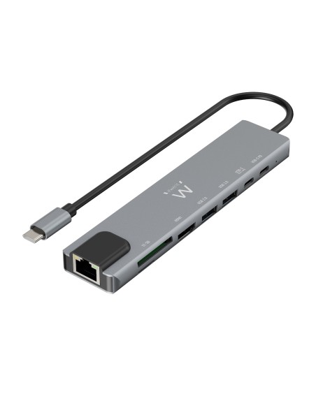 EWENT DOCKING MULTIPUERTO USB-C, 8 en 1, HDMI 4K