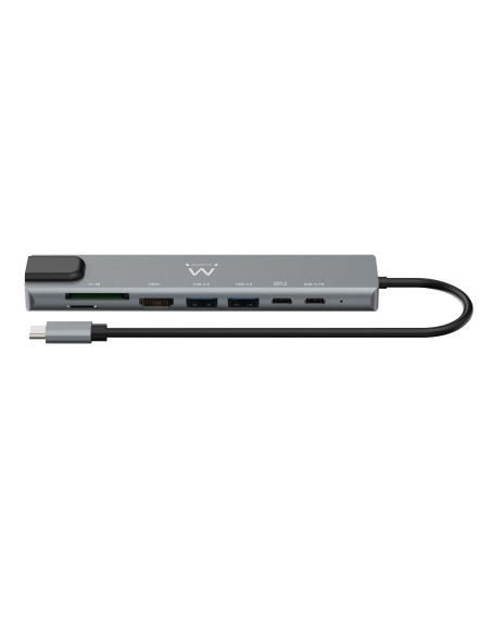 EWENT DOCKING MULTIPUERTO USB-C, 8 en 1, HDMI 4K