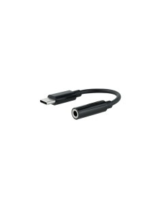 Nanocable Cable Adaptador Audio USB-C M a Jack 3.5 H, 11 cm, Negro