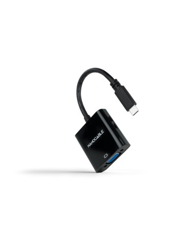 Nanocable Conversor USB-C M a VGA H Negro 10cm