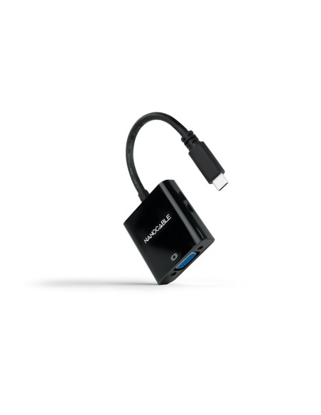 Nanocable Conversor USB-C M a VGA H Negro 10cm
