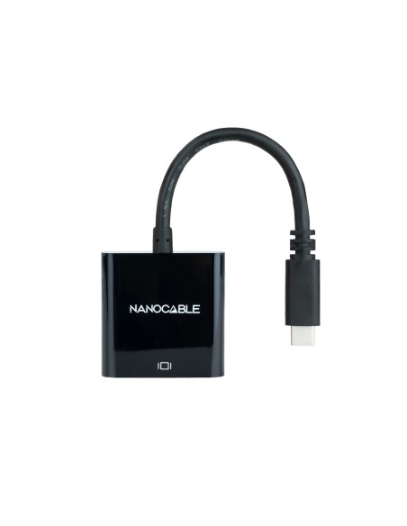Nanocable Conversor USB-C M a VGA H Negro 10cm