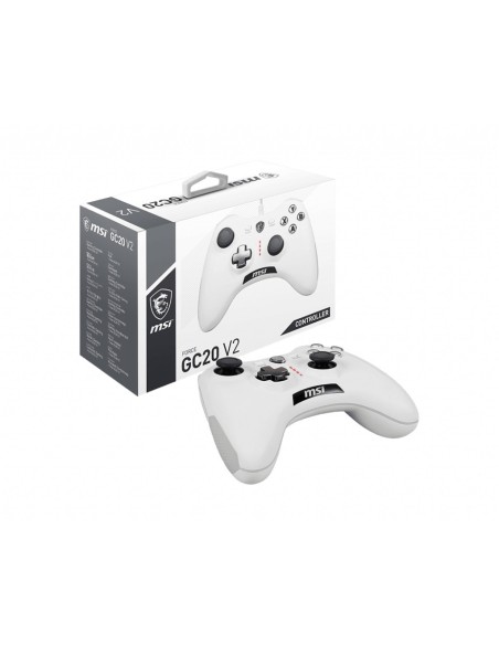 MSI Force GC20 V2 Blanco USB 2.0 Gamepad Analógico Digital Android, PC