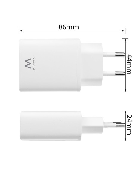 Ewent EW1320 cargador de dispositivo móvil Blanco Interior