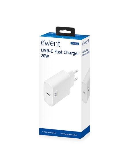 Ewent EW1320 cargador de dispositivo móvil Blanco Interior