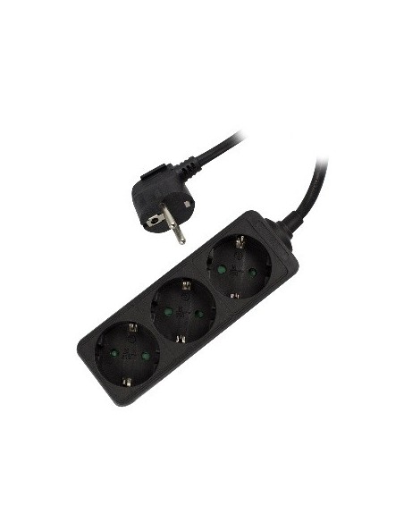 Ewent EW3959 base múltiple 1,5 m 3 salidas AC Interior Negro