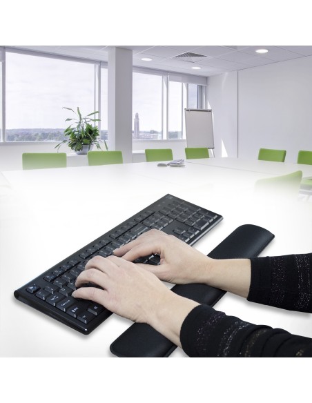 Ewent EW3180 descansa muñecas Poliéster, Caucho Negra