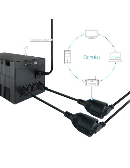 Nanocable CABLE ADAPTADOR C14 M a CEE7 H, 25 CM