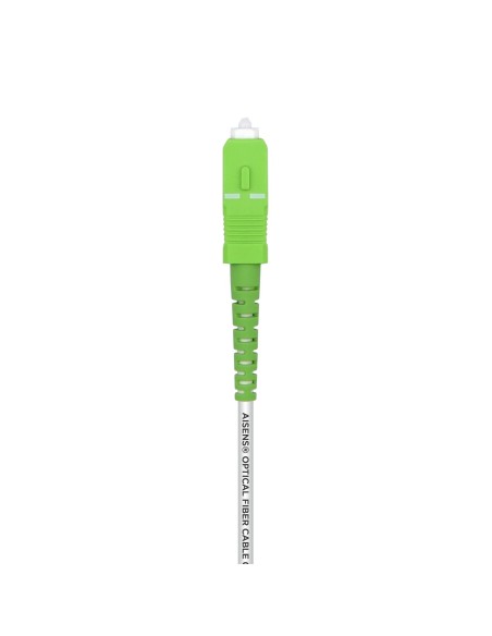 AISENS Cable Fibra Óptica Latiguillo G657A2 3.0 9 125 SMF Simplex CPR DCA LSZH, SC APC-SC APC, Blanco, 1.0 m