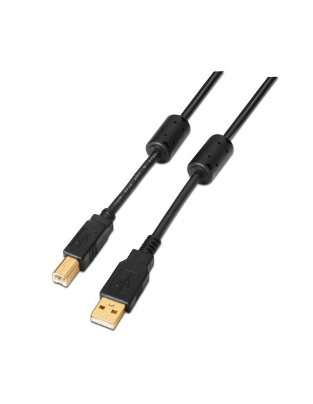 CABLE IMPRESORA AISENS USB 2.0 ALTA CALIDAD FERRITA TIPO A M-B M NEGRO 5.0M