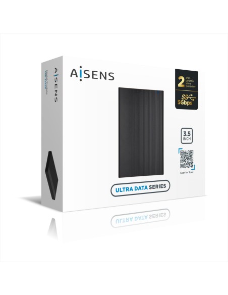 AISENS Caja Externa 3,5" ASE-3532B SATA a USB 3.0 USB3.1 Gen1, Negra