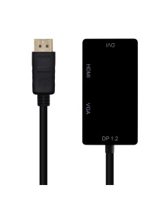 CONVERSOR DISPLAYPORT AISENS DP V1.2 A VGA H-DVI H-HDMI H 4K NEGRO 15CM