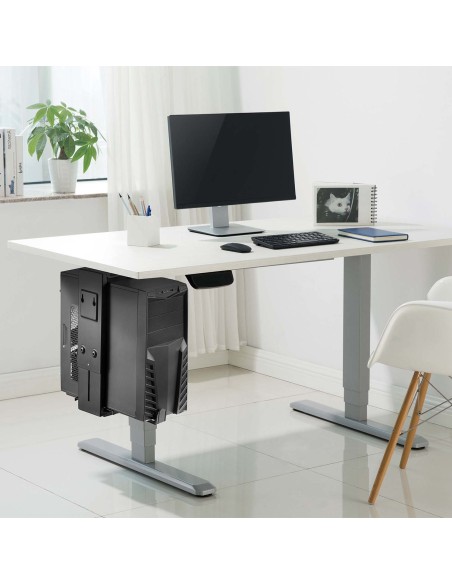 SOPORTE CPU AISENS GIRATORIO ANTIRROBO ALTURA AJUSTABLE BAJO ESCRITORIO O PARED