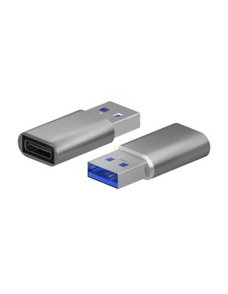 MINI ADAPTADOR AISENS USB 3.2 GEN2 USB 2.03A TIPO USB-C H-A M GRIS