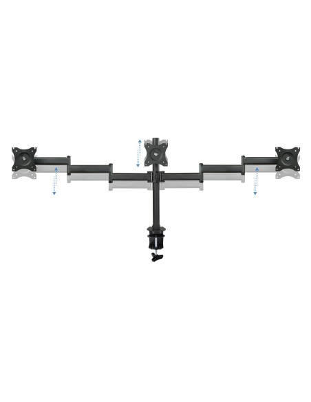 TooQ Soporte de mesa para 3 pantallas (monitor   plasma   LCD   LED) 13"-27"