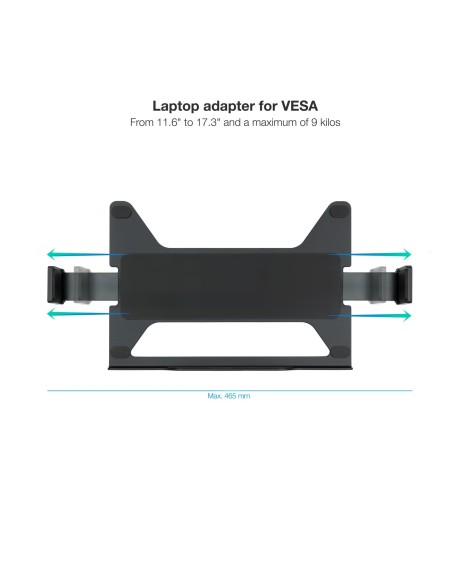 TooQ TQLH1117-B soporte para ordenador portátil Soporte articulado con bandeja para ordenador portátil Negro 43,9 cm (17.3")