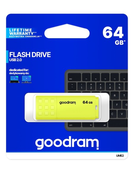 Goodram UME2-0640Y0R1 unidad flash USB 64 GB USB tipo A 2.0 Amarillo