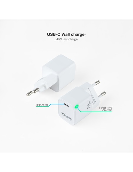 CARGADOR  USB-C TOOQ BLANCO