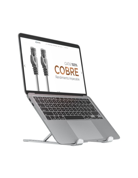 AISENS SOPORTE DE SOBREMESA AJUSTABLE PARA PORTATIL TABLET PLATA
