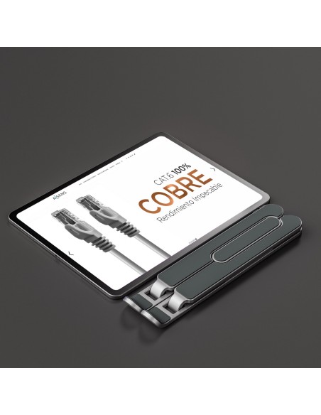 AISENS SOPORTE DE SOBREMESA AJUSTABLE PARA PORTATIL TABLET PLATA