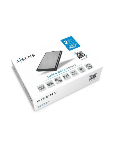 AISENS CAJA EXTERNA 2.5" ASE-2525GR 9.5MM SATA A USB 3.0 USB3.1 GEN1 GRIS