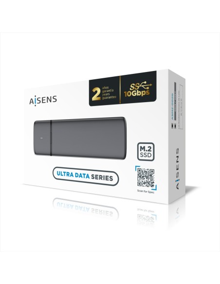 AISENS Caja Externa M.2 (NGFF) ASM2-002G SATA NVME a USB3.1 USB3.2 GEN2, Gris