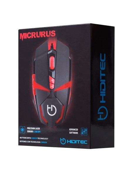 Hiditec Micrurus 8100DPI Negro Rojo