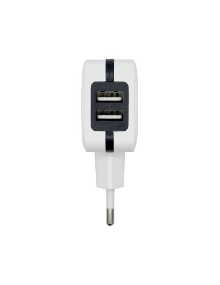 AISENS Cargador USB 17W 5V 3.4A, 2xUSB Con Control AI, Blanco