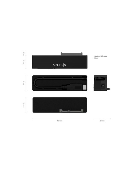 Aisens  Adaptador SATA a USB-C 3.0 Discos 2.5 3.5