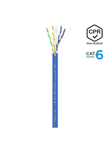 AISENS CABLE DE RED RJ45 LSZH CPR Dca CAT.6 UTP AWG24 AZUL 305M
