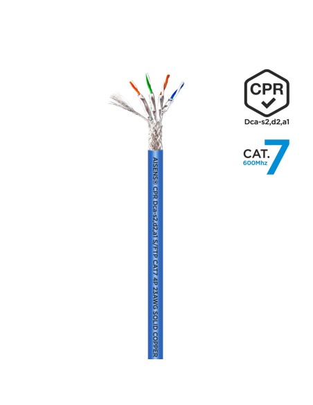 AISENS - CABLE DE RED RJ45 LSZH CPR Dca CAT.7 600 MHZ S FTP AWG23, AZUL, 305M