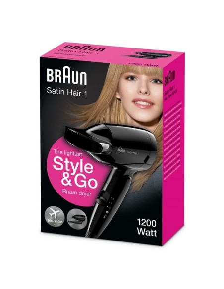 SECADOR BRAUN SATIN HAIR 1 HD130  1200W  NEGRO
