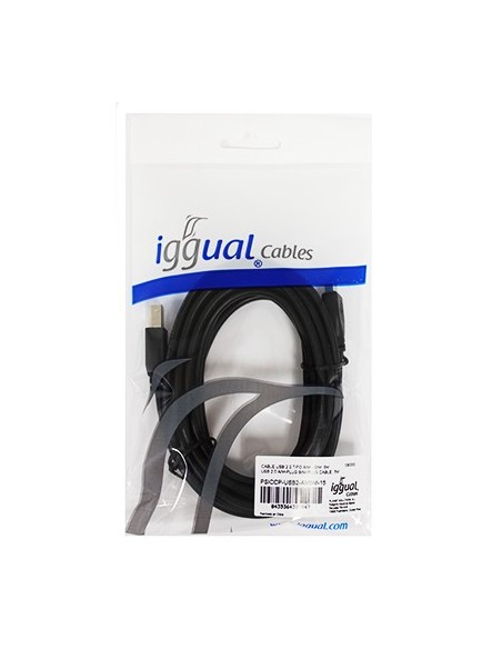 iggual Cable USB 2.0 Tipo A - B 5m Negro