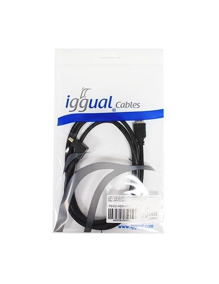 iggual Cable Conexión HDMI V1.4 90º 19 PIN 1,8 M.